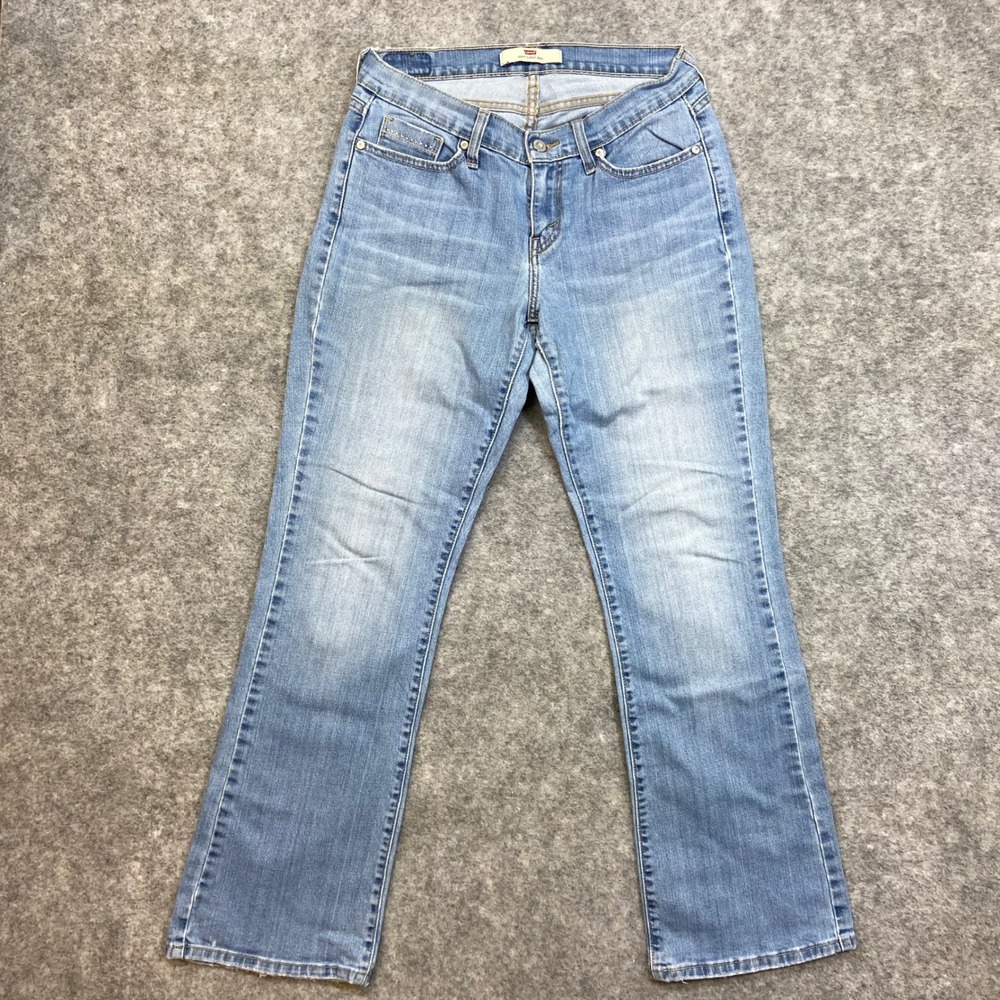 Levi's 511 Curvy Bootcut Jeans Light Wash Distressed‎ Denim Women's Size 8M